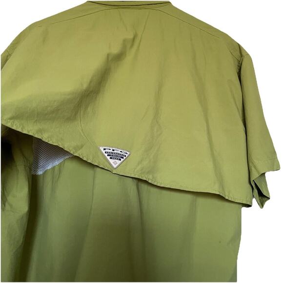 Columbia PFG Omni-Shade Button Up Vented Fishing Shirt Green Size M Outdoor - Picture 4 of 7
